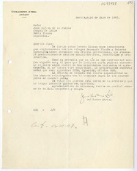 [Carta] 1947 marzo 26, Santiago, Chile [a] Juan Mujica, Bahía Blanca, Argentina