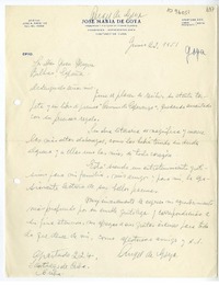 [Carta] 1951 junio 22, Santiago de Cuba [a] Juan Mujica de la Fuente, Bilbao, España