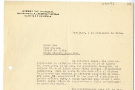 [Carta] 1946 noviembre 2, Santiago, Chile [a] Juan Mujica de la Fuente, Bahía Blanca, Argentina