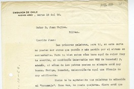[Carta] 1950 marzo 15, Buenos Aires, Argentina [a] Juan Mujica de la Fuente, Bilbao, España