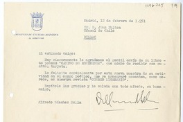 [Carta] 1951 febrero 12, Madrid, España [a] Juan Mujica de la Fuente, Bilbao, España