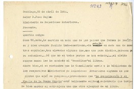 [Carta] 1952 abril 25, Santiago, Chile [a] Juan Mujica de la Fuente