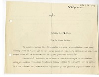 [Carta] 1946 junio 10, Madrid, España [a] Juan Mujica de la Fuente
