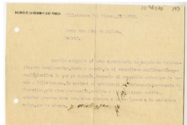 [Carta] 1933 octubre 17, Villafranca del Bierzo, España [a] Juan Mujica de la Fuente