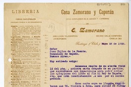 [Carta] 1928 mayo 26, Santiago, Chile, [a] Juan Mujica de la Fuente, Consulado de España, Buenos Aires