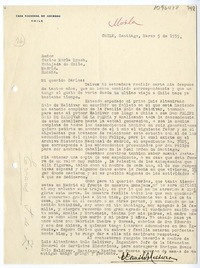 [Carta] 1935 marzo 5, Santiago, Chile, [a] Carlos Morla Lynch, Madrid, España