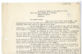 [Carta] 1961 agosto 1, Santiago, Chile, [a] Juan Mujica de la Fuente, Arequipa, Perú