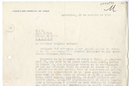 [Carta] 1935 octubre 26, Barcelona, España [a] Juan Mujica de la Fuente, Bilbao