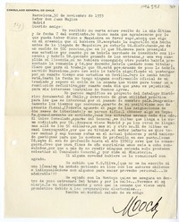 [Carta] 1933 noviembre 10, Barcelona, España [a] Juan Mujica de la Fuente, Madrid
