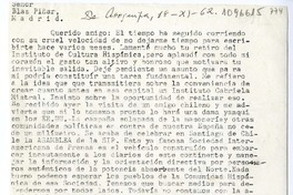 [Carta] 1962 noviembre 18, Arequipa, Perú [a] Blas Piñar López, Madrid, España