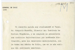 [Carta] 1964 enero 10, Lima, Perú [a] Gregorio Marañón, Madrid, España