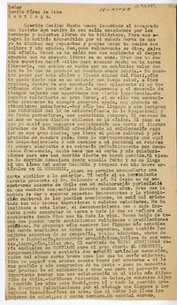 [Carta] 1960 noviembre 10, Arequipa, Perú [a] Camilo Pérez de Arce, Santiago, Chile