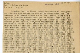 [Carta] 1960 noviembre 10, Arequipa, Perú [a] Camilo Pérez de Arce, Santiago, Chile