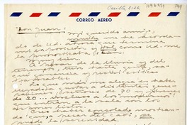 [Carta] [1960], Santiago, Chile [a] Juan Mujica, Arequipa, Perú