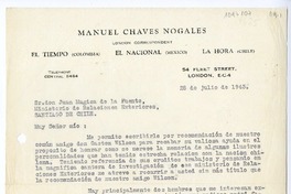 [Carta] 1943 julio 28, Londres, Inglaterra [a] Juan Mujica de la Fuente, Santiago, Chile
