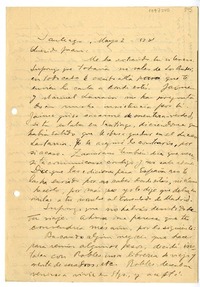 [Carta] 1928 mayo 2, Santiago, Chile [a] Juan Mujica de la Fuente