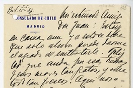 [Tarjeta] [1931] septiembre 15, Santiago, Chile [a] Juan Mujica de la Fuente