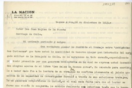 [Carta] 1943 diciembre 16, Buenos Aires, Argentina [a] Juan Mujica de la Fuente, Santiago, Chile