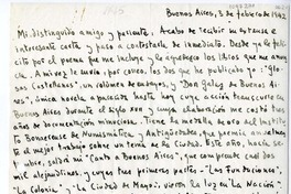 [Carta] 1942 febrer0 3, Buenos Aires, Argentina [a] Juan Mujica de la Fuente
