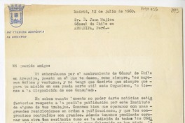 [Carta] 1960 julio 12, Madrid, España [a] Juan Mujica de la Fuente, Arequipa, Perú