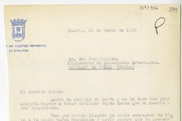 [Carta] 1958 marzo 24, Madrid, España [a] Juan Mujica de la Fuente, Santiago, Chile