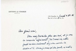 [Carta] 1985 julio 4, Bruxelles, Bélgica [a] Humberto Díaz -Casanueva