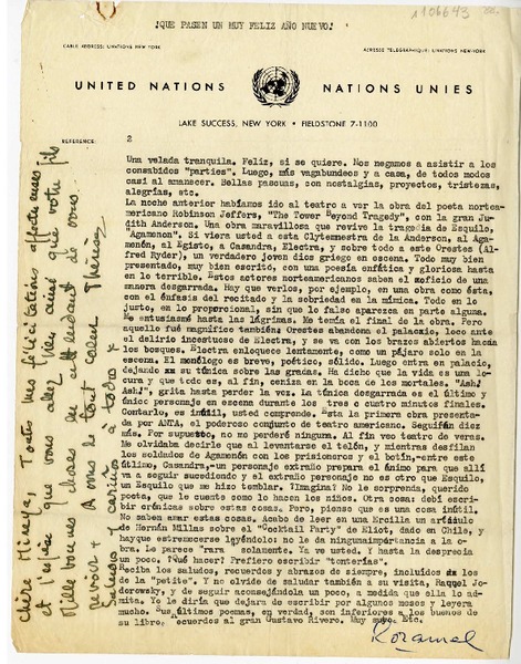 [Carta] 1950 diciembre 29, Nueva York [a] Humberto Díaz-Casanueva