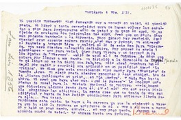[Carta] 1939 noviembre 4, Santiago, Chile [a] Humberto Díaz-Casanueva