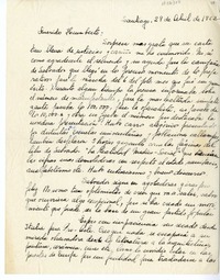 [Carta] 1952 abril 29, Santiago, Chile [a] Humberto Díaz-Casanueva, [Italia]