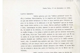 [Carta] 1959 diciembre 10, Nueva York, [a] Humberto Díaz-Casanueva, [Roma, Italia]