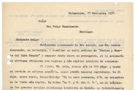 [Carta] 1937 noviembre 17, Valparaíso, Chile [a] Carlos George-Nascimento