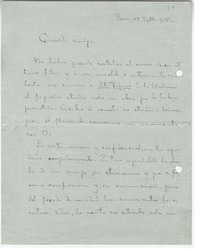[Cartas] [entre 1915 y 1927] Paris, Francia [a] Pedro Prado