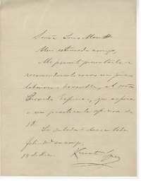 [Carta] 1904 dic. 18, Santiago, Chile [a] Luis Montt