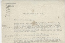 [Carta] 1959 abr. 1, Santiago, Chile [a] Pedro Olmos