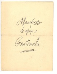 Manifiesto de apoyo a Guatemala
