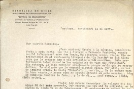 [Carta] 1957 sep. 14, Santiago, Chile [a] Gonzalo Drago