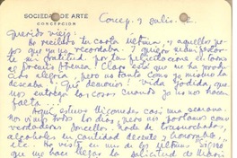 [Carta] 1952 jul. 9, Concepción, Chile [a] Gonzalo Drago