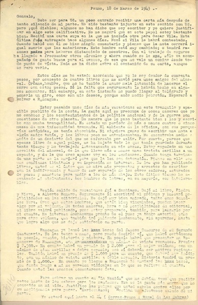 [Carta] 1943 mar. 18, Peumo, Chile [a] Gonzalo Drago
