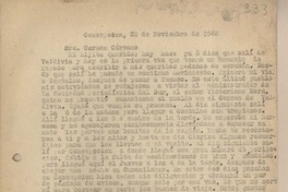 [Carta] 1948 noviembre 20, Concepción, Chile [a] Cármen Cárcamo