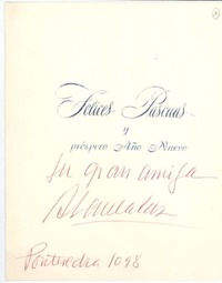 [Tarjeta] 1960?, Uruguay [a] Joaquín Edwards Bello