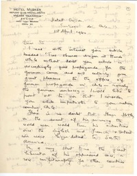 [Carta] 1940 abr. 15, Santiago, Chile [a] Joaquín Edwards Bello