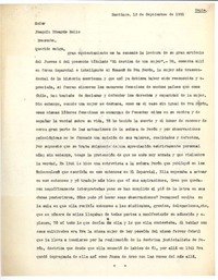 [Carta] 1951 sep. 12, Santiago, Chile [a] Joaquín Edwards Bello