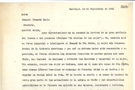[Carta] 1951 sep. 12, Santiago, Chile [a] Joaquín Edwards Bello
