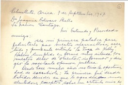 [Carta] 1957 sep. 7, Arica, Chile [a] Joaquín Edwards Bello