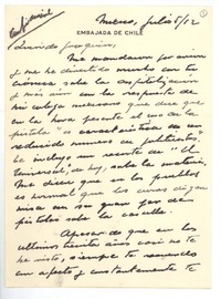 [Carta] 1952 jul. 5, México [a] Joaquín Edwards Bello