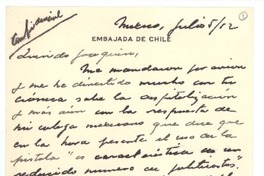 [Carta] 1952 jul. 5, México [a] Joaquín Edwards Bello