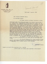 [Carta] 1950 ago. 9, Santiago, Chile [a] Joaquín Edwards Bello