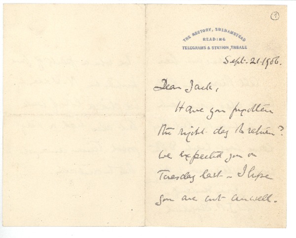[Carta] 1906 sep. 21, Sulhamstead, Inglaterra [al] Sr. Joaquín Edwards G.