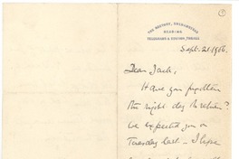 [Carta] 1906 sep. 21, Sulhamstead, Inglaterra [al] Sr. Joaquín Edwards G.