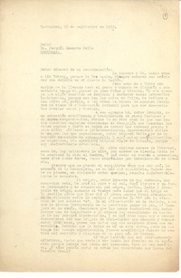 [Carta] 1952 sep. 29, Barrancas, Chile [a] Joaquín Edwards Bello